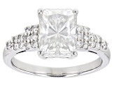 Moissanite platineve ring 2.98ctw DEW