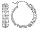 Moissanite Platineve Hoop Earrings 1.92ctw DEW
