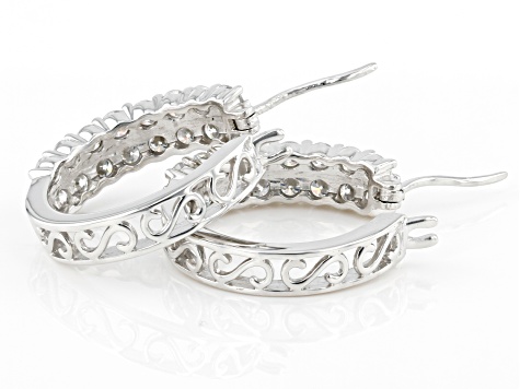 Moissanite Platineve Hoop Earrings 1.92ctw DEW
