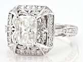 Moissanite platineve center design ring 2.16ctw DEW