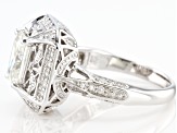 Moissanite platineve center design ring 2.16ctw DEW