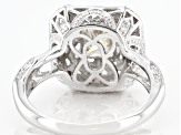 Moissanite platineve center design ring 2.16ctw DEW