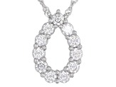 Moissanite Platineve Teardrop Pendant .66ctw DEW.