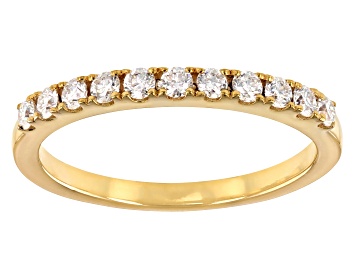 Picture of Moissanite 14k Yellow Gold Over Sterling Silver Band .33ctw DEW