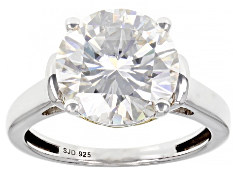 Moissanite Platineve And 14k Yellow Gold Over Silver 
Solitaire Ring 4.75ct DEW