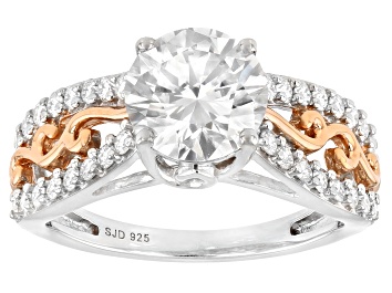 Picture of Moissanite Platineve And 14k Rose Gold Over Silver 
Ring 2.54ctw DEW