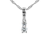 Moissanite Platineve Graduated Pendant .44ctw DEW.