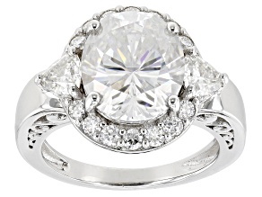Moissanite Platineve Cocktail Ring 6.82ctw DEW