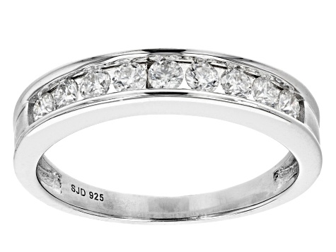 Moissanite Platineve Band Ring .45ctw DEW