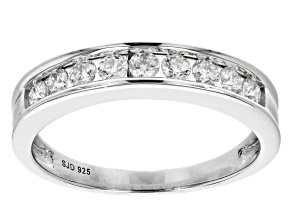 Moissanite Platineve Band Ring .45ctw DEW