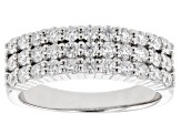 Moissanite Platineve Multi Row Ring .99ctw DEW