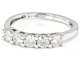 Moissanite platineve band ring .80ctw DEW