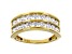 Moissanite 14k yellow gold over sterling silver multi row ring 1.08ctw DEW