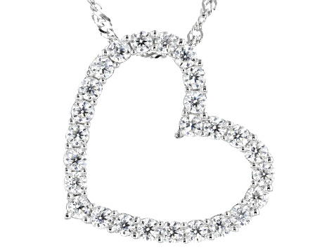 Moissanite platineve heart pendant .78ctw DEW