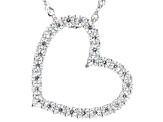 Moissanite platineve heart pendant .78ctw DEW
