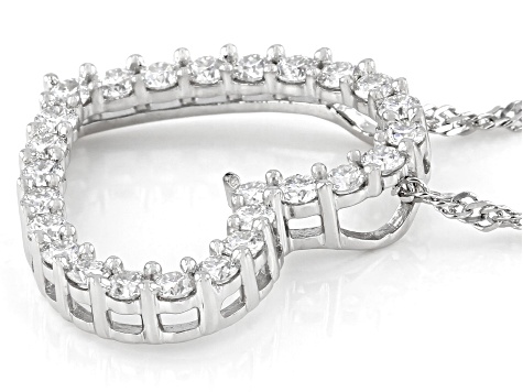 Moissanite platineve heart pendant .78ctw DEW