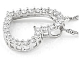 Moissanite platineve heart pendant .78ctw DEW