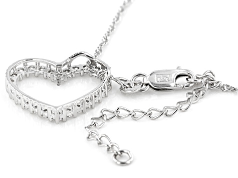Moissanite platineve heart pendant .78ctw DEW