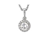 Moissanite platineve halo pendant .95ctw DEW