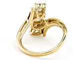 Moissanite 14k Yellow Gold Over Sterling Silver Three Stone Ring 2.20ctw DEW