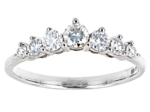 Moissanite Platineve Chevron Ring .54ctw DEW
