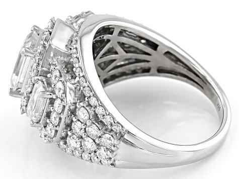 Moissanite Platineve Cocktail Ring 3.25ctw DEW