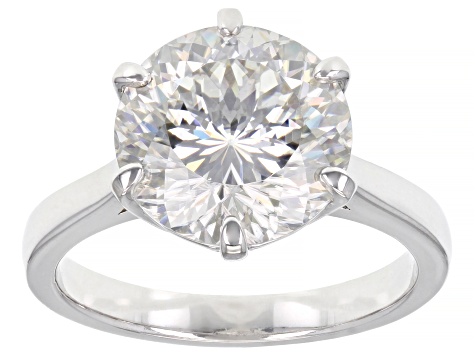 Moissanite platineve solitaire ring 5.67ct DEW