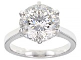 Moissanite platineve solitaire ring 5.67ct DEW