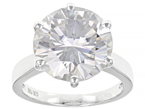 Moissanite platineve solitaire ring 7.75ct DEW
