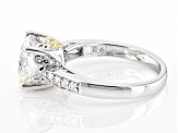 Moissanite Platineve Two Tone Ring 3.21ctw DEW.