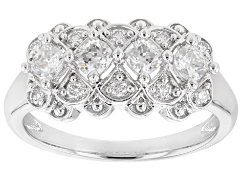 Moissanite platineve cluster ring .72ctw DEW