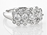 Moissanite platineve cluster ring .72ctw DEW