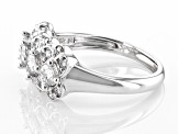 Moissanite platineve cluster ring .72ctw DEW