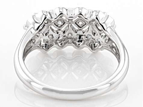 Moissanite platineve cluster ring .72ctw DEW