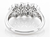 Moissanite platineve cluster ring .72ctw DEW