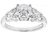 Moissanite Platineve Engagement Ring 1.36ctw DEW