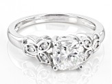 Moissanite Platineve Engagement Ring 1.36ctw DEW