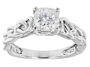 Moissanite platineve solitaire ring 1.30ct DEW