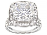 Moissanite platineve halo ring 9.75ctw DEW