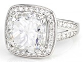 Moissanite platineve halo ring 9.75ctw DEW