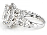 Moissanite platineve halo ring 9.75ctw DEW