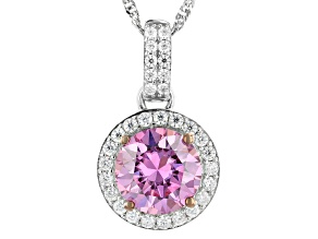 Pink And Colorless Moissanite Platineve 2021 Holiday Pendant 3.22ctw DEW.