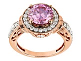 Pink And Colorless Moissanite 14k Rose Gold Over Silver 3.48ctw DEW.