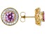 Pink And Colorless Moissanite 14k Yellow Gold Over Silver 4.56ctw DEW.