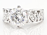 Moissanite Platineve Inferno Cut Engagement Ring 4.23ctw DEW