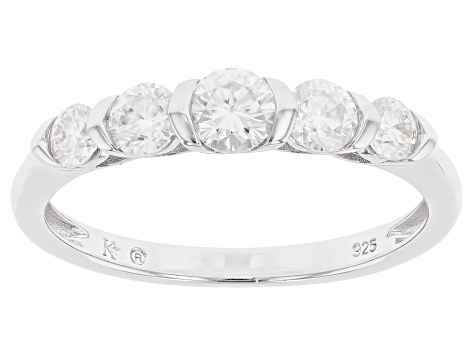 Moissanite platineve band ring .75ctw DEW