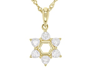Moissanite 14k yellow gold over sterling silver star pendant .84ctw DEW.