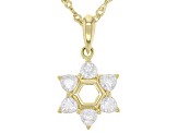 Moissanite 14k yellow gold over sterling silver star pendant .84ctw DEW.