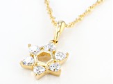 Moissanite 14k yellow gold over sterling silver star pendant .84ctw DEW.
