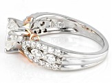 Moissanite platineve two tone heart ring 1.84ctw DEW